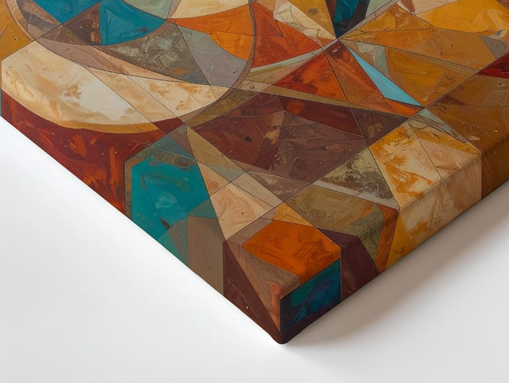 Abstract Geometric Canvas – Radial Symmetry in Earthy Tones - Gifitto