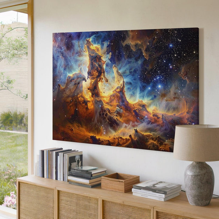 Pillars of Creation Canvas – Towering Interstellar Sculptures in Deep Space - Gifitto