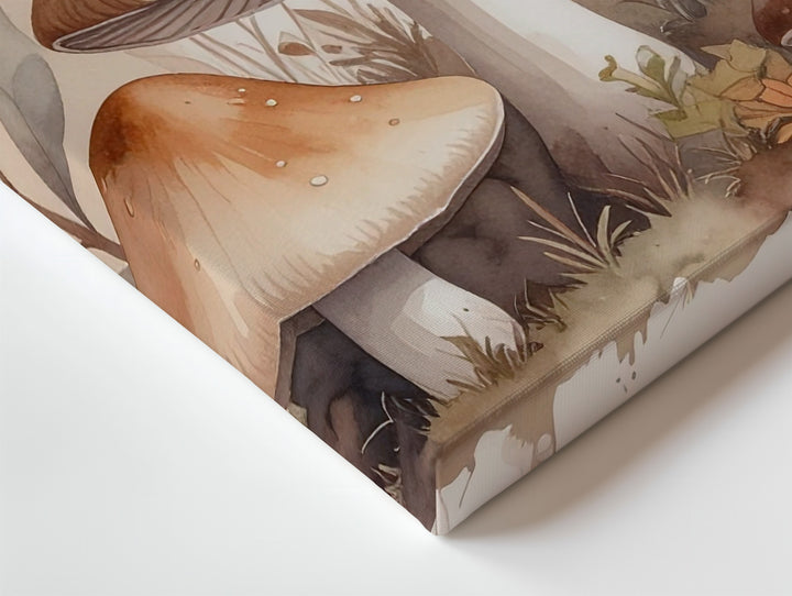 Enchanted Forest Mushrooms Canvas – Rustic Nursery Wall Art - Gifitto