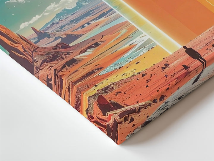 Cosmic Rainbow Portal Canvas – Surreal Sci-Fi Landscape with Retro-Futuristic Vibes - Gifitto