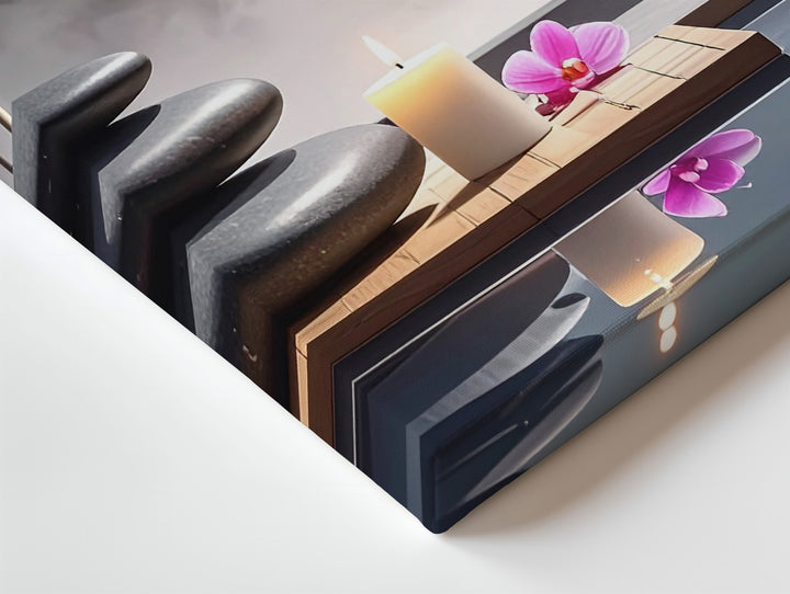 Zen Spa Serenity Canvas – Stones, Candle & Orchid Wellness Wall Art - Gifitto