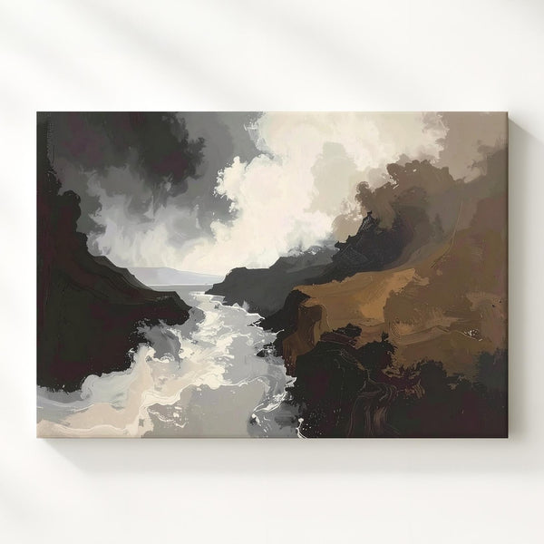 Stormlight Abstract Canvas – Moody Charcoal & Espresso Wall Art - Gifitto
