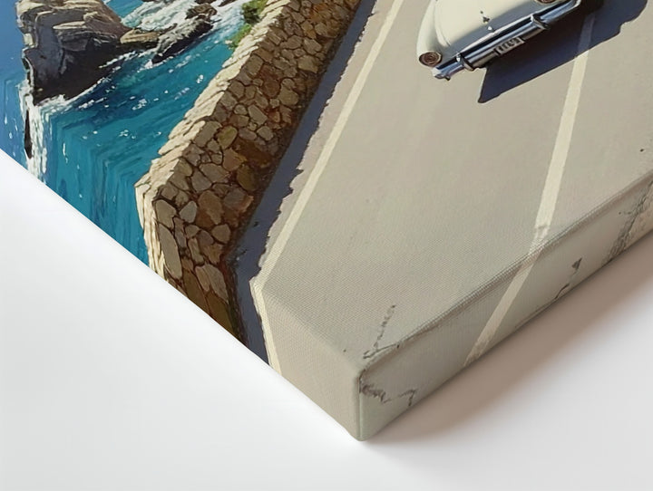 Coastal Drive Convertible Canvas – Photorealistic Mediterranean Roadside Adventure - Gifitto