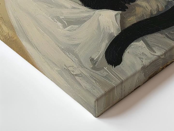 Ghostly Cats Canvas – Surreal Feline Figures in Eerie White Sheet Costume - Gifitto