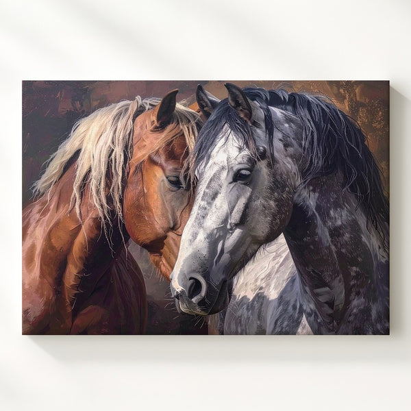 Kindred Souls Canvas – Intimate Horse Companionship Portrait - Gifitto