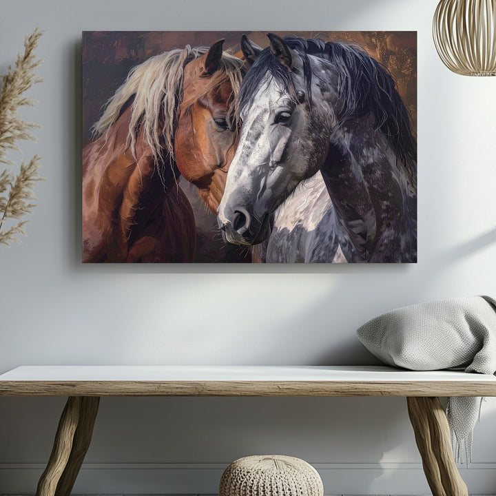 Kindred Souls Canvas – Intimate Horse Companionship Portrait - Gifitto