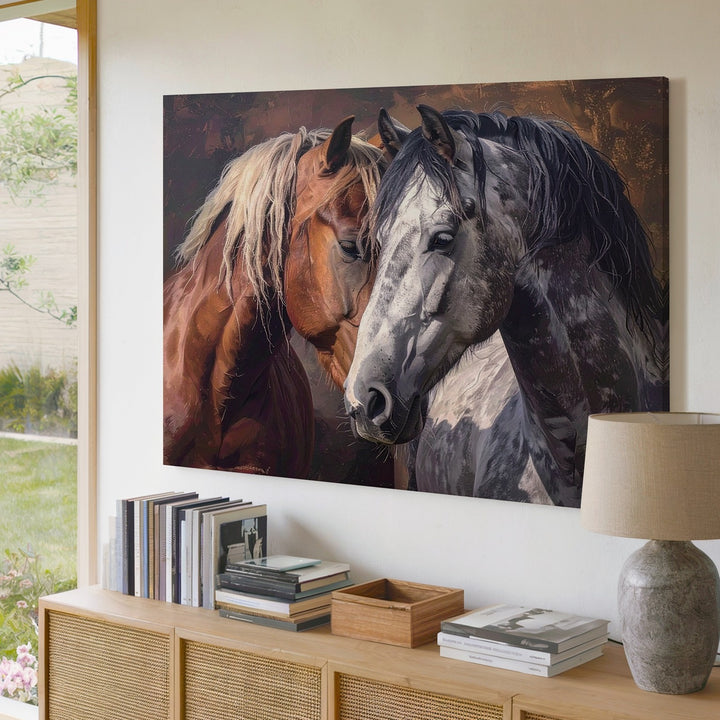 Kindred Souls Canvas – Intimate Horse Companionship Portrait - Gifitto