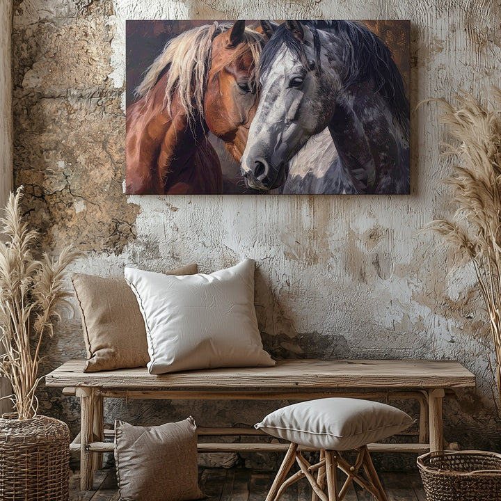 Kindred Souls Canvas – Intimate Horse Companionship Portrait - Gifitto