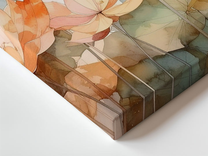 Warm Lotus Bloom Canvas – Watercolor Elegance & Spiritual Transformation Art - Gifitto