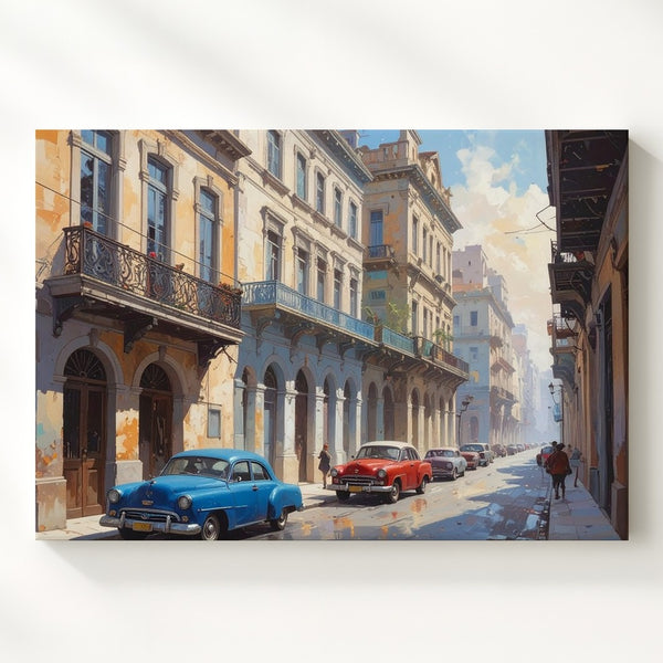 Havana Nostalgia Canvas – Vintage Cars & Colonial Street Scene Wall Art - Gifitto