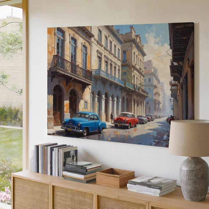 Havana Nostalgia Canvas – Vintage Cars & Colonial Street Scene Wall Art - Gifitto