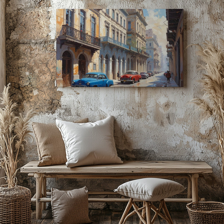 Havana Nostalgia Canvas – Vintage Cars & Colonial Street Scene Wall Art - Gifitto