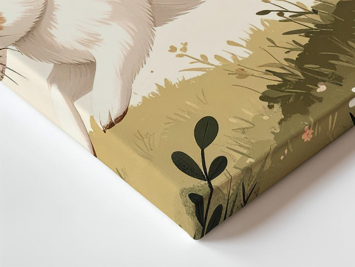 Playful Hopping Rabbit Canvas – Energetic Spring Wall Art - Gifitto