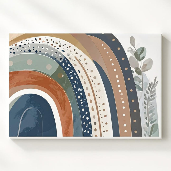 Boho Rainbow with Patterns Canvas – Modern Nursery Wall Art - Gifitto