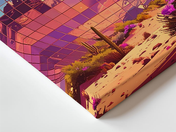 Disco Ball Desert Canvas – Surreal Psychedelic Desert Landscape Wall Art - Gifitto