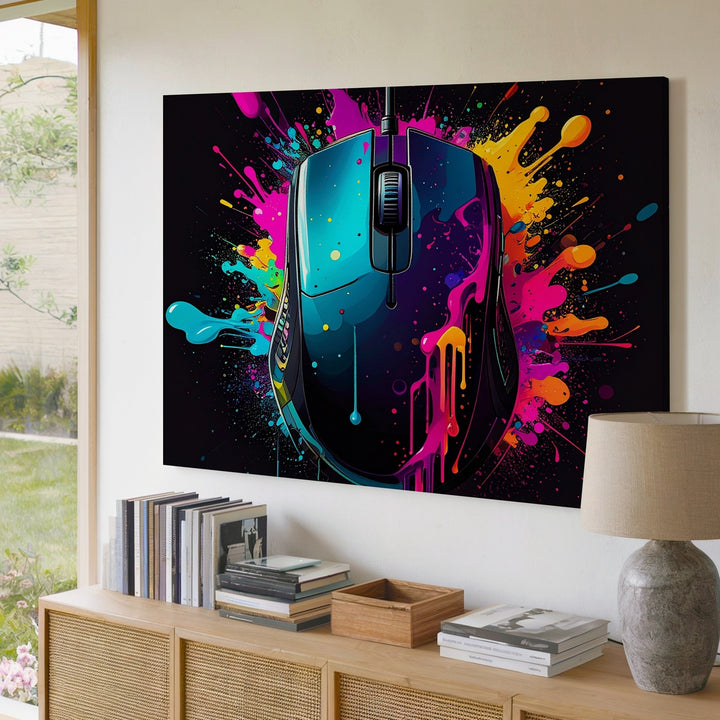 Paint Splash Mouse Canvas – Vibrant Tech-Inspired Street Art Wall Decor - Gifitto