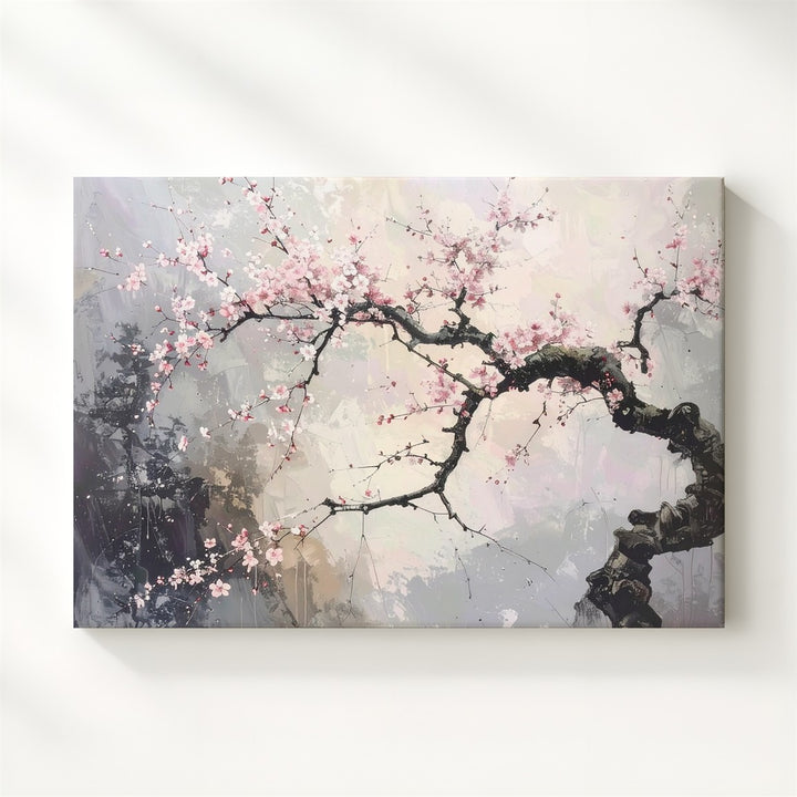 Blossoming Cherry Branch Canvas – Traditional Chinese Ink Floral Art - Gifitto