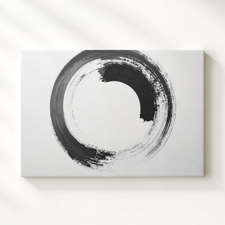Enso Zen Circle Canvas – Minimalist Ink Symbol of Presence & Enlightenment - Gifitto