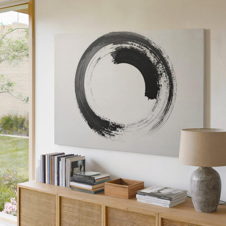 Enso Zen Circle Canvas – Minimalist Ink Symbol of Presence & Enlightenment - Gifitto