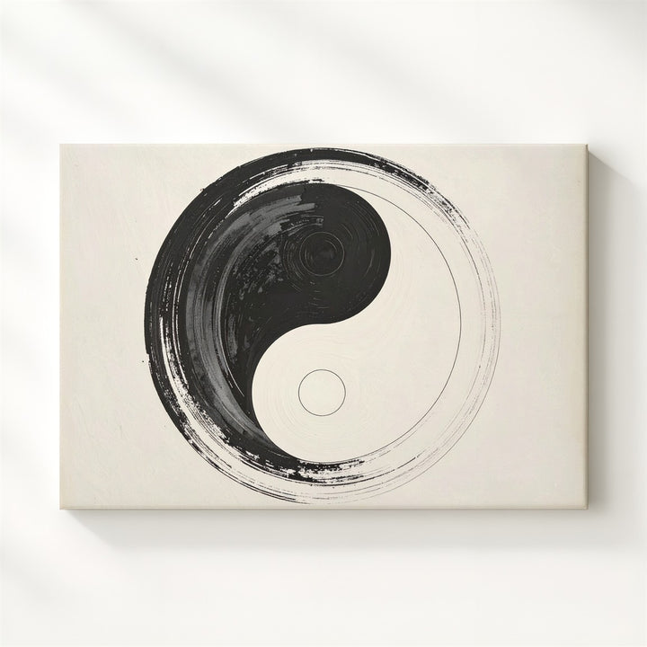 Brushstroke Yin-Yang Canvas – Taoist Symbol of Harmony & Duality - Gifitto