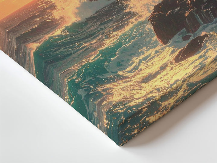 Sunset Lighthouse Canvas – Tranquil Seascape with Warm and Cool Contrasts - Gifitto