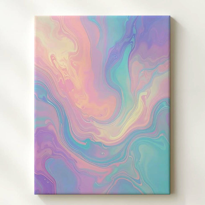 Dreamy Abstract Pastel Canvas – Soft Swirling Waves of Pink, Lavender, and Blue - Gifitto