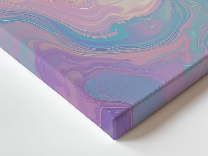 Dreamy Abstract Pastel Canvas – Soft Swirling Waves of Pink, Lavender, and Blue - Gifitto