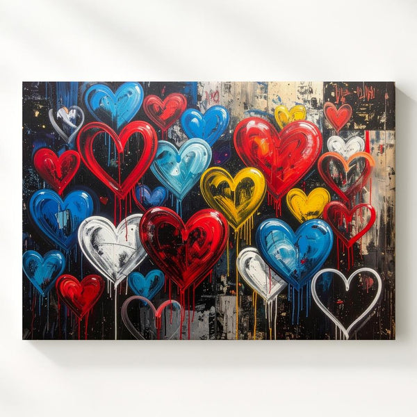 Urban Love Canvas – Graffiti Hearts with Street Art Energy - Gifitto