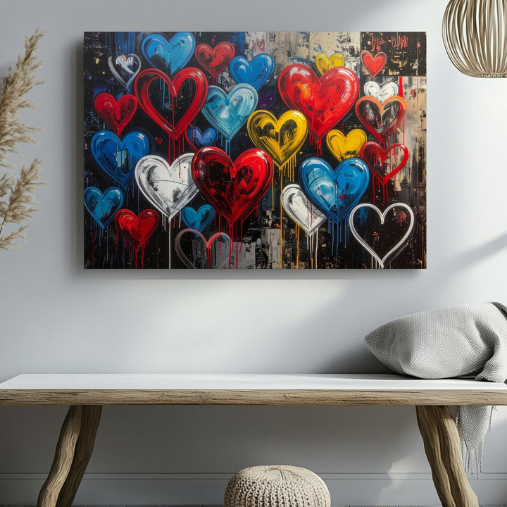 Urban Love Canvas – Graffiti Hearts with Street Art Energy - Gifitto