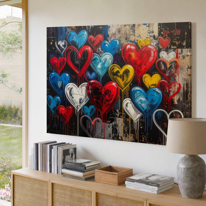 Urban Love Canvas – Graffiti Hearts with Street Art Energy - Gifitto