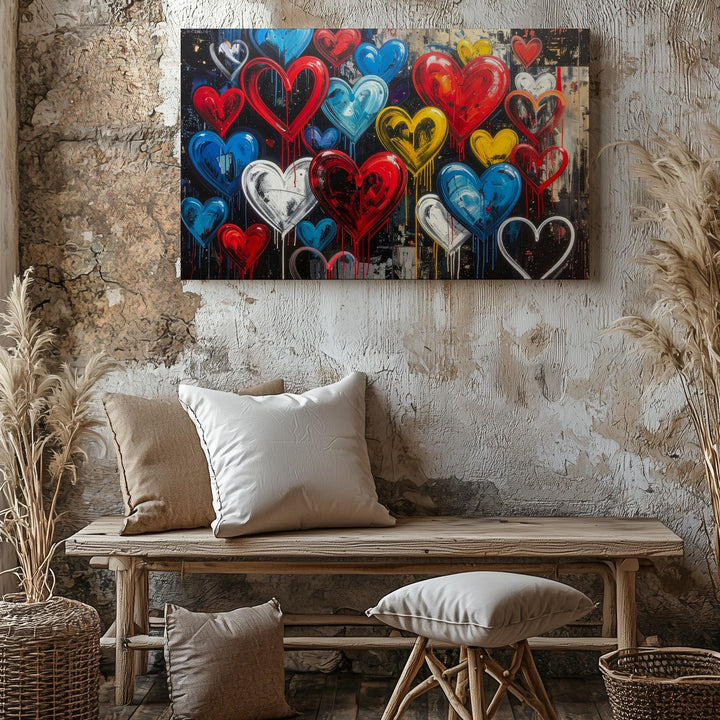 Urban Love Canvas – Graffiti Hearts with Street Art Energy - Gifitto