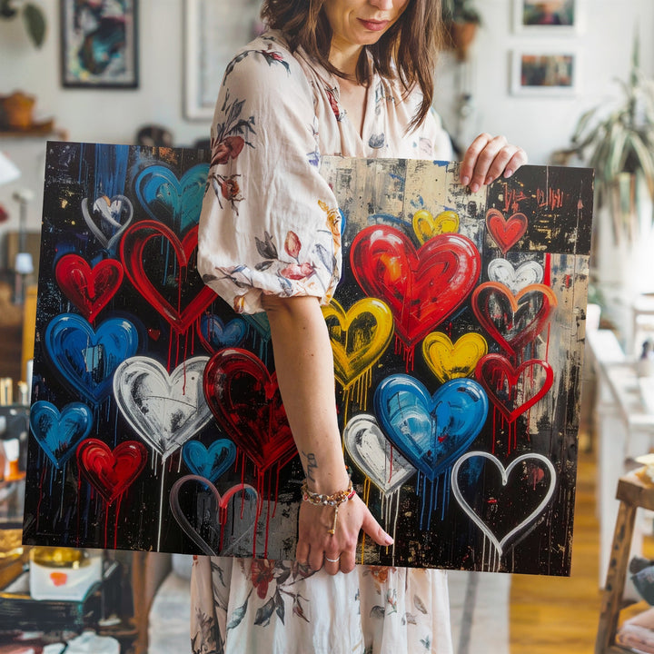 Urban Love Canvas – Graffiti Hearts with Street Art Energy - Gifitto