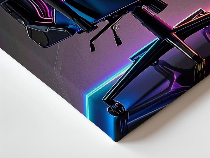 Neon Gaming Chair Canvas – Futuristic Ergonomic Setup Wall Art - Gifitto