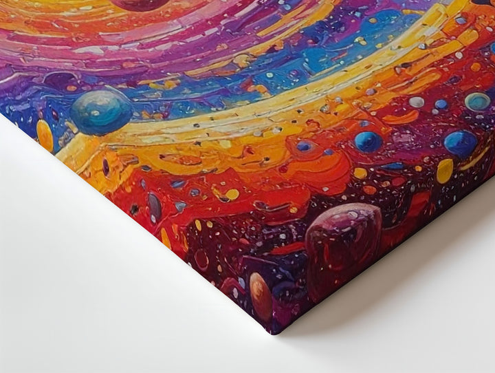 Dream Galaxy Canvas – Expressive Spiral Universe with Abstract Planets - Gifitto