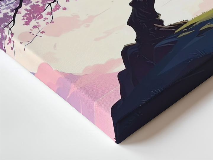 Moonlit Sakura Tree Canvas – Dreamy Cherry Blossom Art of Stillness & Renewal - Gifitto