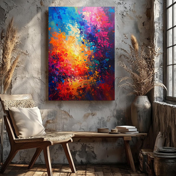 Abstract Explosion Canvas – Vibrant Chaos of Bold Colors and Dynamic Textures - Gifitto