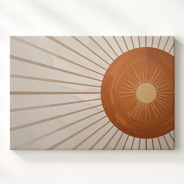 Bold Terracotta Sunburst Canvas – Modern Boho Nursery Wall Art - Gifitto