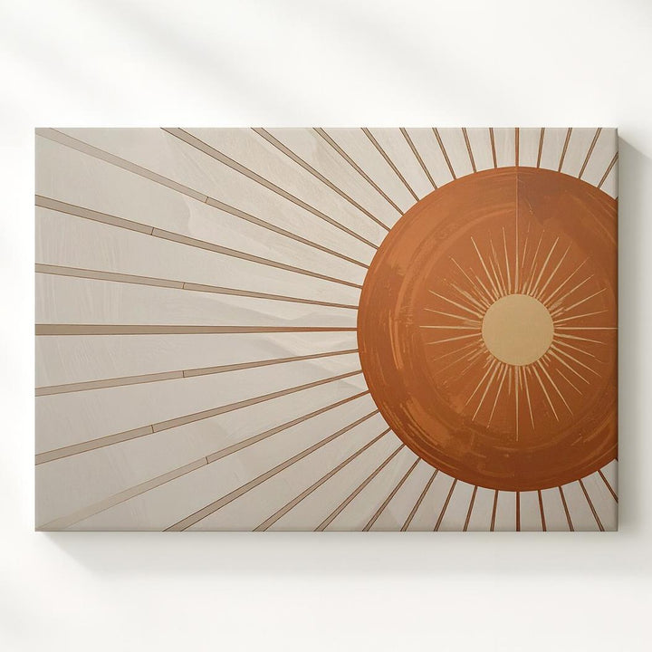 Bold Terracotta Sunburst Canvas – Modern Boho Nursery Wall Art - Gifitto
