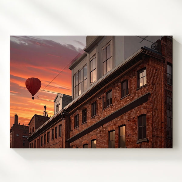 Urban Sunset & Balloon Canvas – Minimalist Cityscape Wall Art - Gifitto