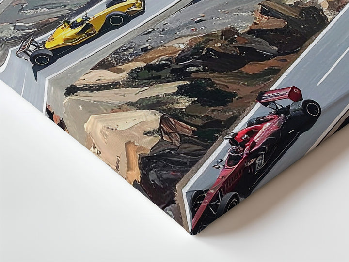 Formula 1 Aerial Track Canvas – Abstract Racing Strategy Wall Art - Gifitto