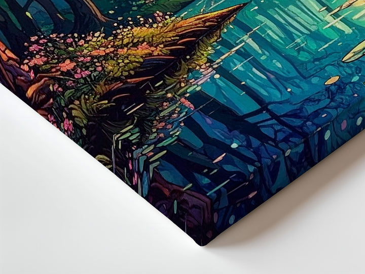Lantern Glade Canvas – Magical Forest Cathedral Fantasy Wall Art - Gifitto