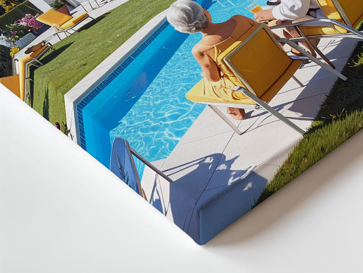 Luxurious Modern Villa Canvas – Poolside Relaxation with Mountain View - Gifitto