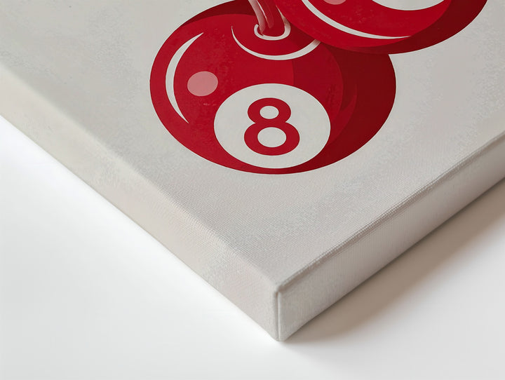 Playful Cherries Canvas – Graphic Illustration of Billiard Ball Cherries - Gifitto