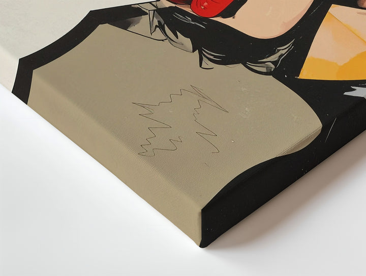 Bold Pop Art Canvas – Woman with Red Lips and "F#CK" Speech Bubble - Gifitto