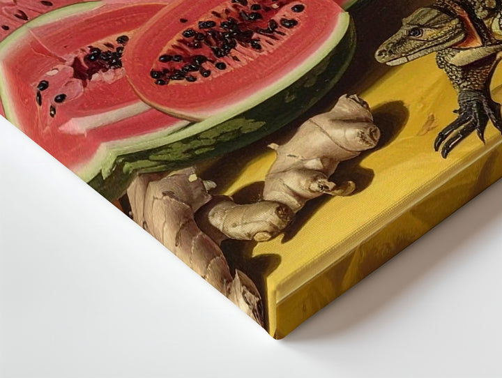 Tropical Harvest Still Life Canvas – Lush Fruit & Root Vegetable Art - Gifitto