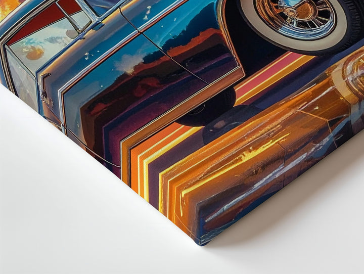 Cosmic Bel Air Canvas – Surreal Retro Car Art Under a Galactic Sky - Gifitto