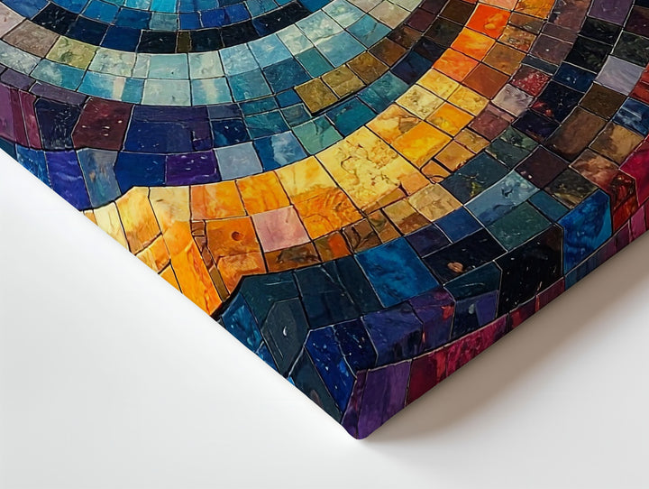 Vibrant Spiral Mosaic Canvas – Colorful Geometric Abstract Wall Art - Gifitto