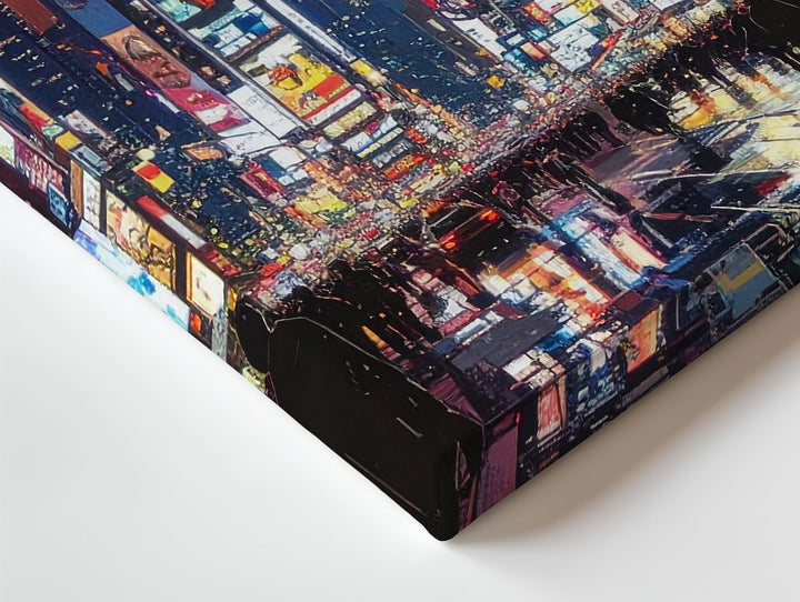 Neon City Lights Canvas – Futuristic Night Street Scene Wall Art - Gifitto