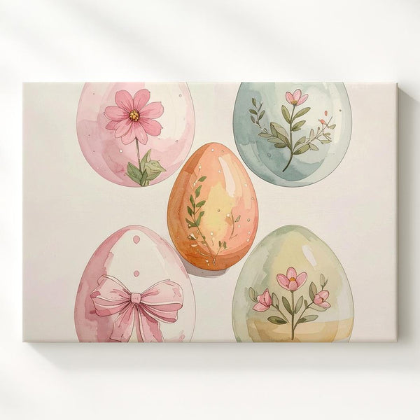 Pastel Easter Egg Canvas – Gentle Spring Wall Art - Gifitto