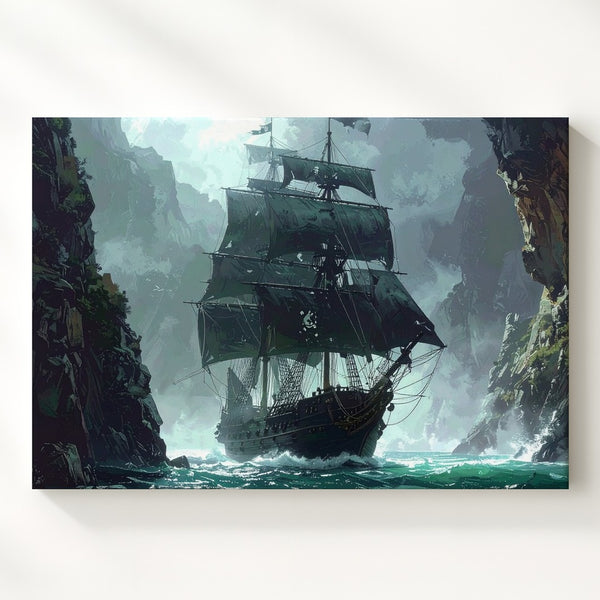 Ghost Pirate Ship Canvas – Dramatic Maritime Adventure Wall Art - Gifitto